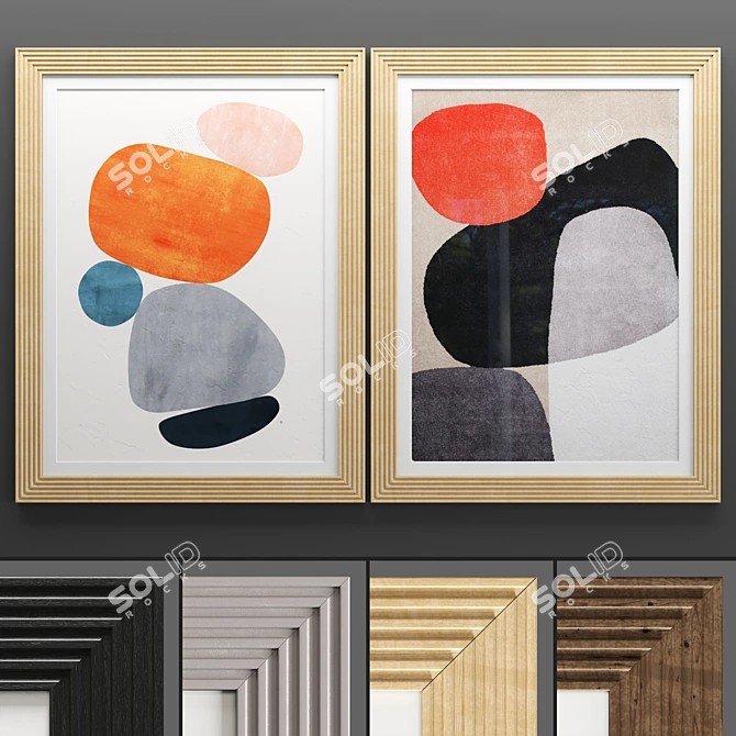 Modern Art Frame 740 50x70: 2 Texture Frames 3D model image 1