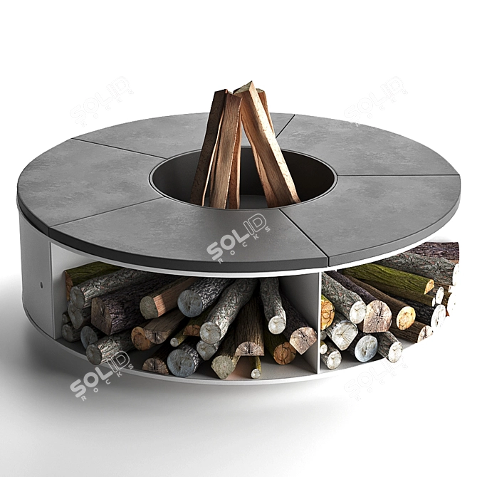 Laubo Fire Pit: Modern Circular Design 3D model image 1