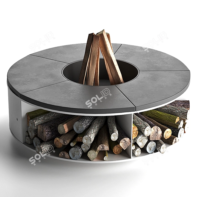 Laubo Fire Pit: Modern Circular Design 3D model image 5