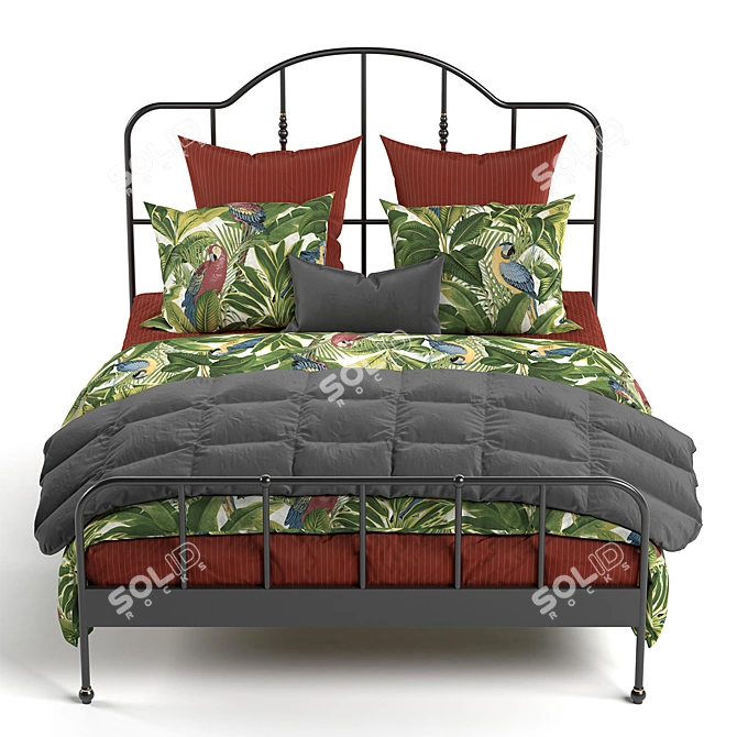 Title: Sagstua Bed: Sleek, Stylish, Space-saving 3D model image 3