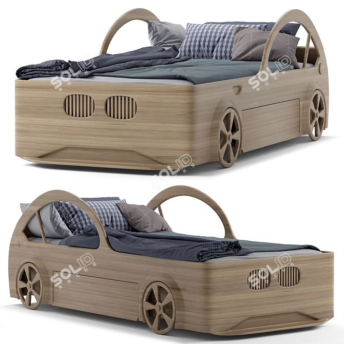 Title: Children's Single Bed 3D model image 1