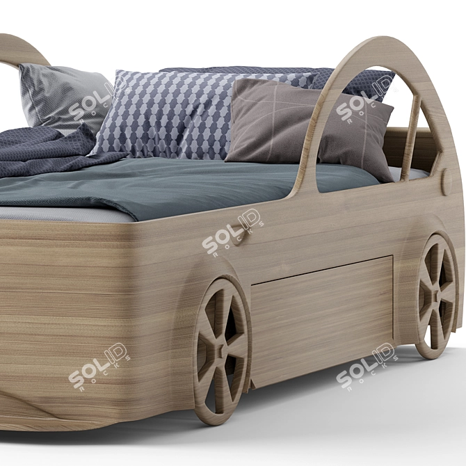 Title: Children's Single Bed 3D model image 4