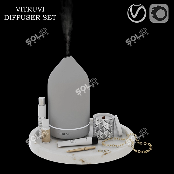 Elegant Vitruvi Diffuser Set 3D model image 1