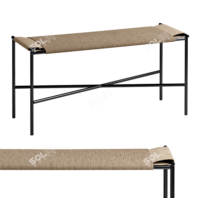 Minimalist Two-Seater Vent Bench 3D model image 1
