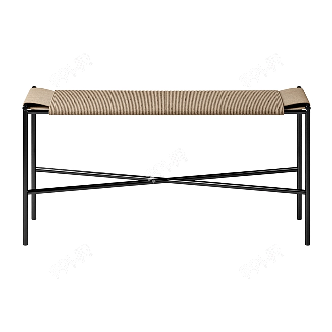 Minimalist Two-Seater Vent Bench 3D model image 2