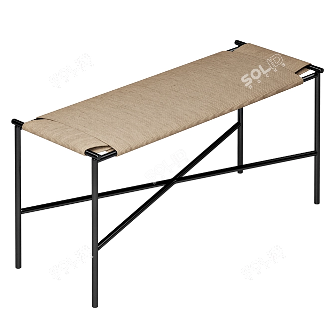 Minimalist Two-Seater Vent Bench 3D model image 3