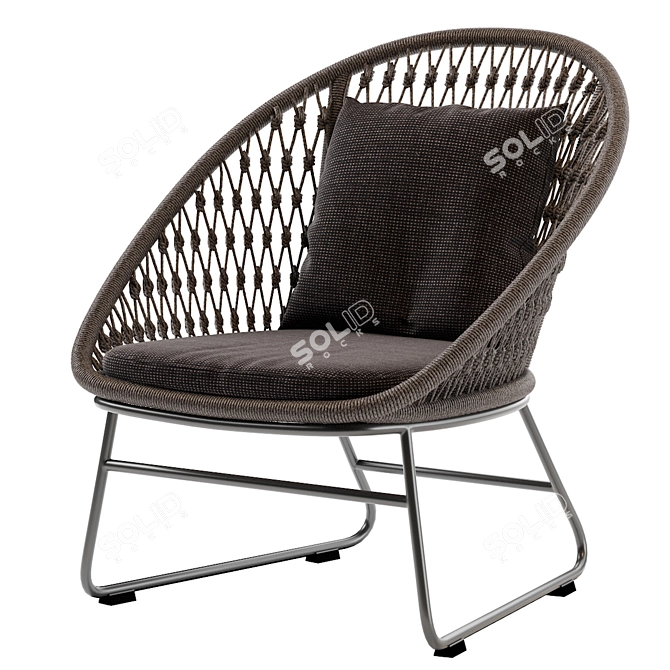 Coco Republic Bolletti Outdoor Lounge Chair 3D model image 1