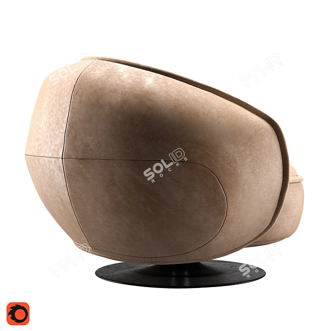 Elegant Leon Nabuk Kiwi Chair 3D model image 3
