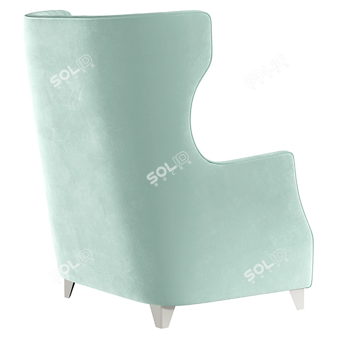 Elegant Rose Armchair 3D model image 2