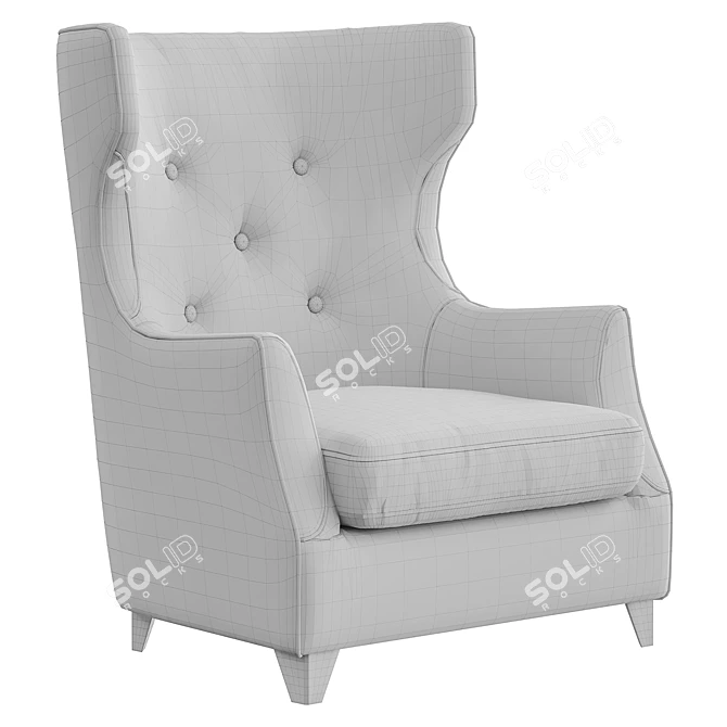 Elegant Rose Armchair 3D model image 5