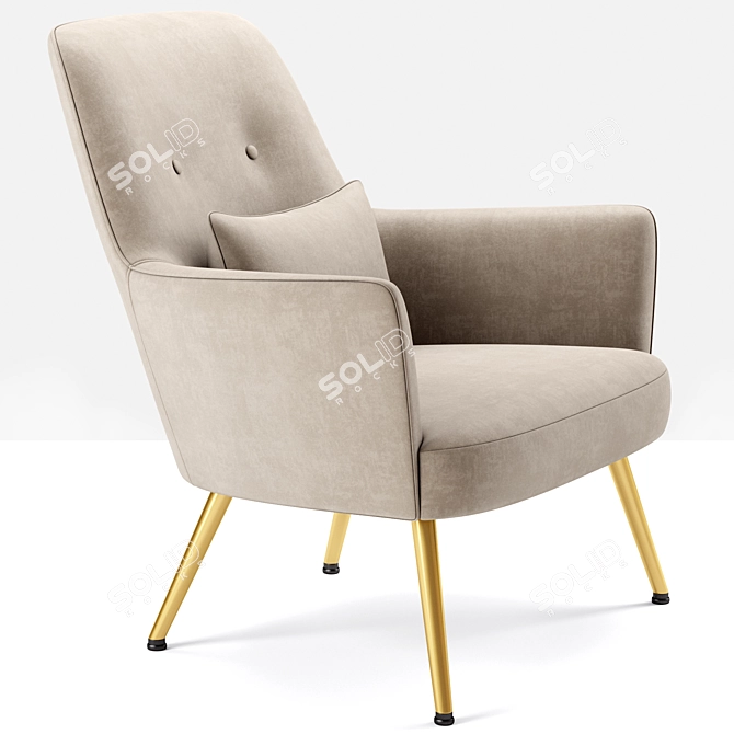 Sleek Glow Lounge Armchair 3D model image 2