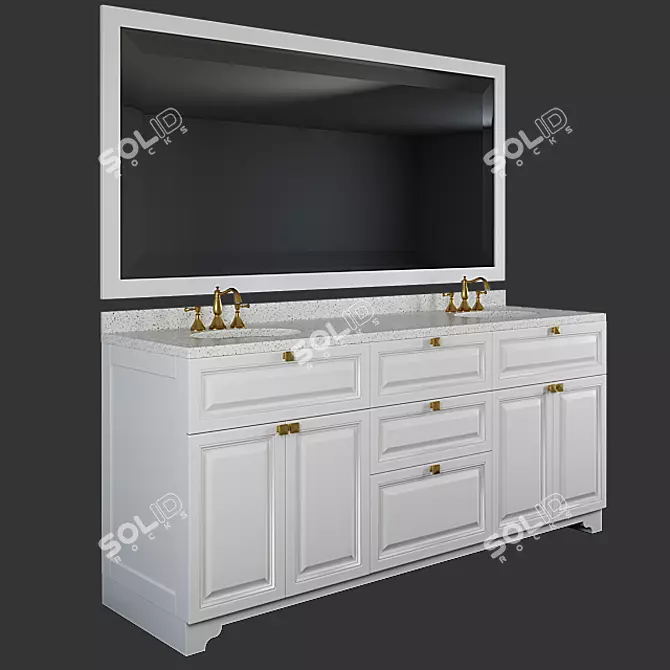 Sleek Bathroom Storage Solution 3D model image 2