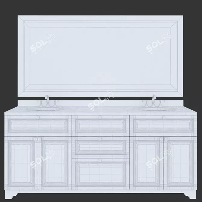 Sleek Bathroom Storage Solution 3D model image 4