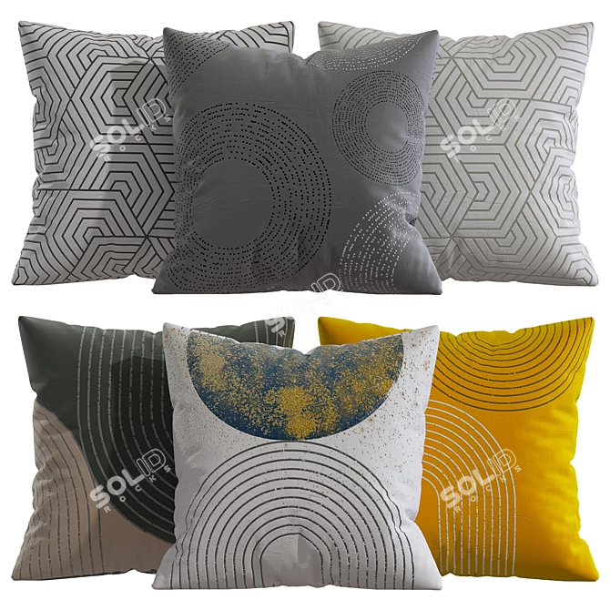 Luxury Home Decor Pillows 3D model image 1