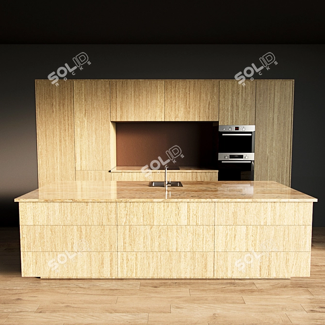 Modern Kitchen Island Design 3D model image 3