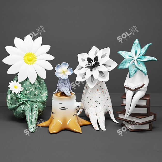 Elegant Mrs. Daisy Figurines 3D model image 5