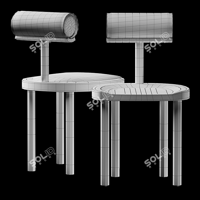 Elevate Dining Comfort: Una Chairs 3D model image 5