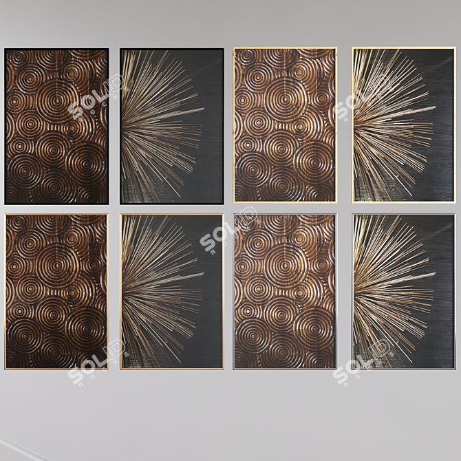 Vintage Landscape Canvas Print 3D model image 2