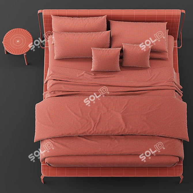 Bolzan Letti Bend Bed: Elegant and Spacious Slumber 3D model image 5