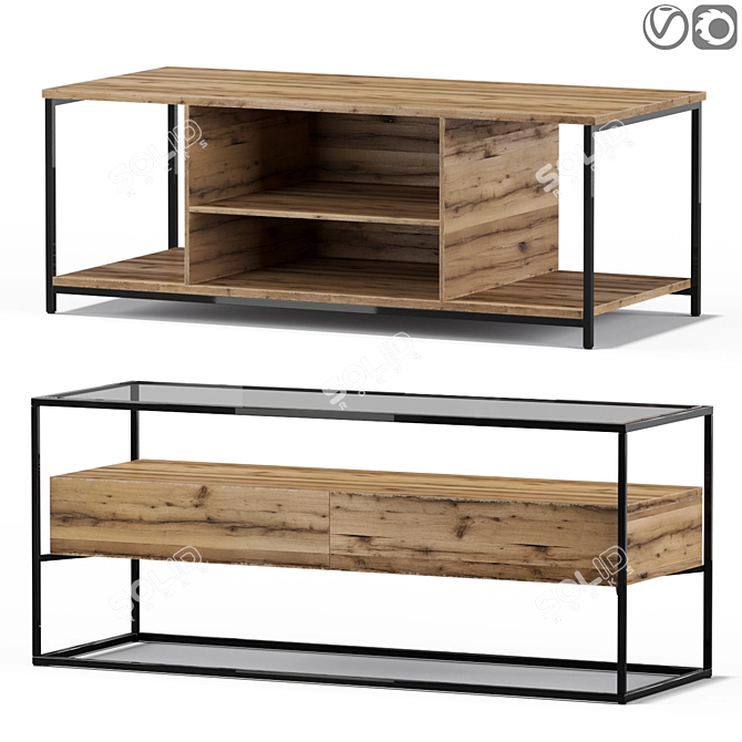 Vasagle ULTV051B01 ULTV39BX TV Stand 3D model image 1