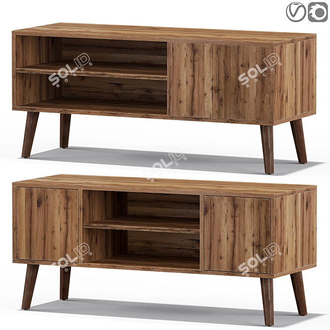 Sleek Modern TV Stand 3D model image 1