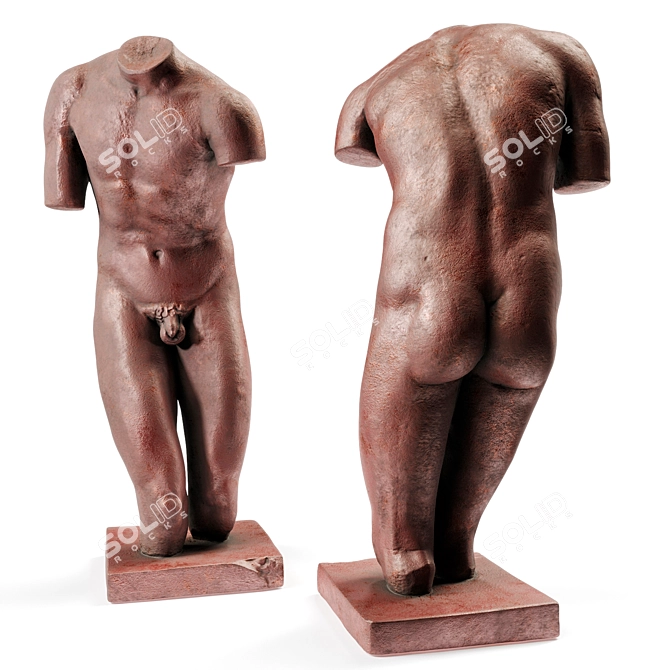 Legendary Greek Warrior Torso 3D model image 3