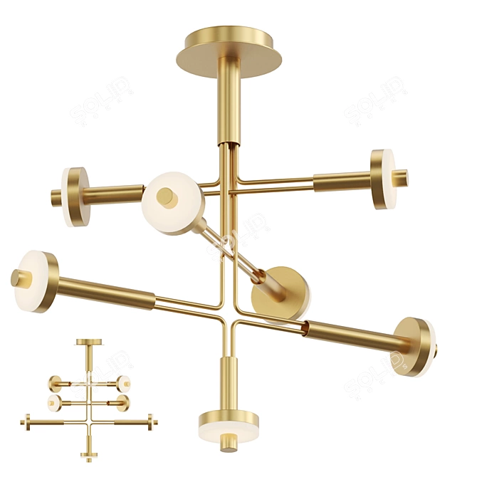 Modern LED Chandelier with Round Shades - Lampatron AMARILIS 7 3D model image 1