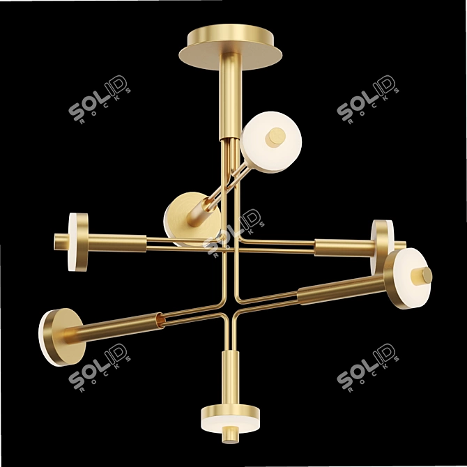 Modern LED Chandelier with Round Shades - Lampatron AMARILIS 7 3D model image 2