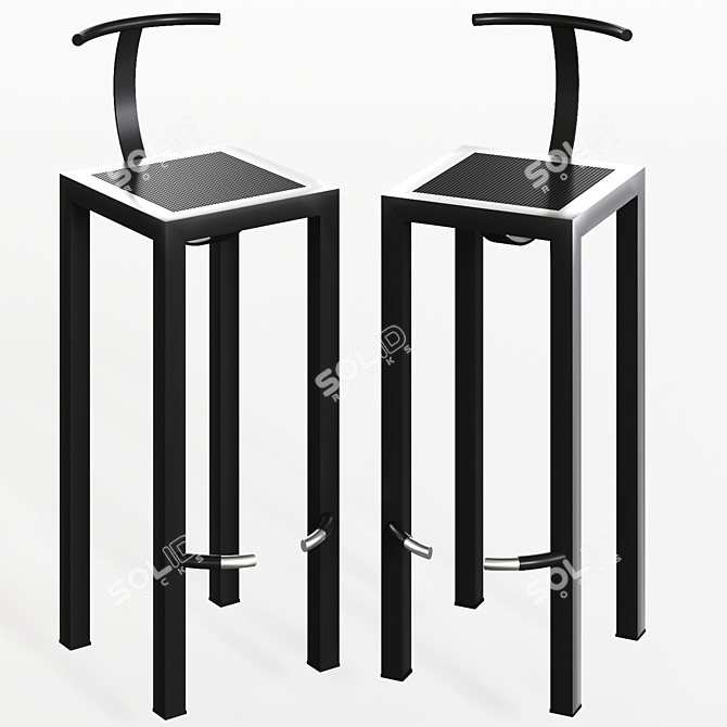 Sleek and Stylish Sarapis Stool 3D model image 1