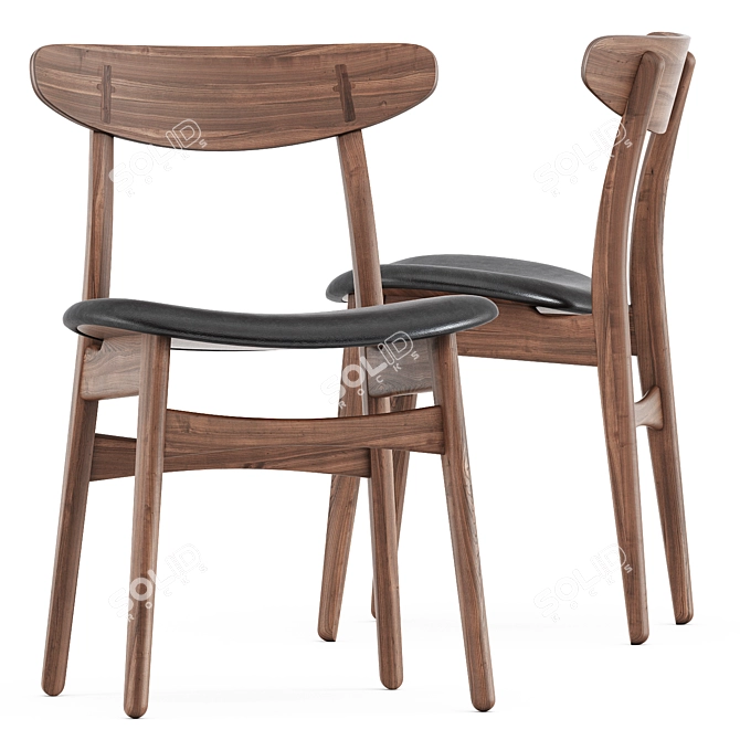 CH30P Chair: Sleek Scandinavian Design 3D model image 3