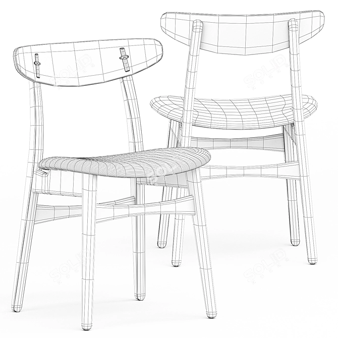 CH30P Chair: Sleek Scandinavian Design 3D model image 5