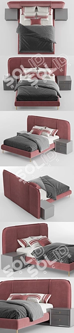 Luxury Queen-sized Astoria Bed 3D model image 4