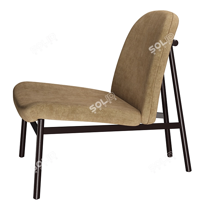 Modern Vintage Comfort: Domkapa Edison Armchair 3D model image 2