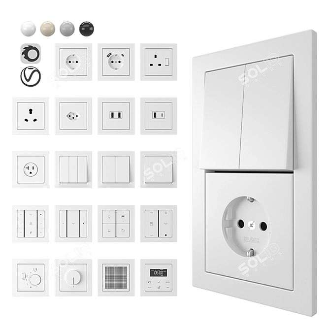 LS-Design Series: Stylish Socket & Switch Kit 3D model image 1