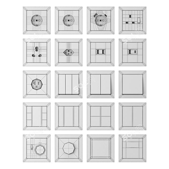 LS-Design Series: Stylish Socket & Switch Kit 3D model image 4