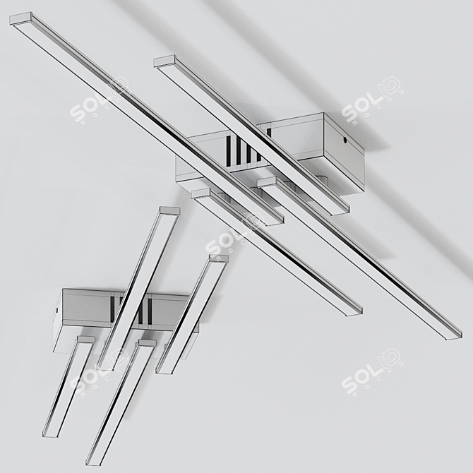 Sleek LED Chrome Ceiling Light 3D model image 2