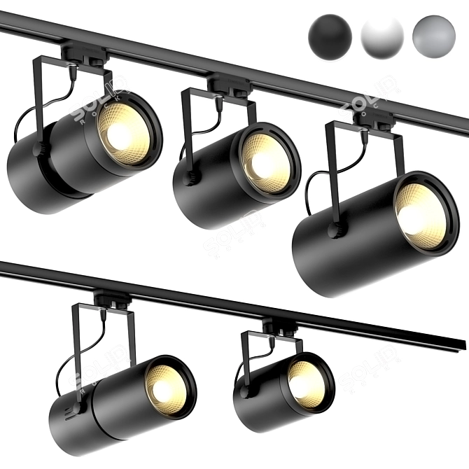 Adjustable Euro Spot Lamps 3D model image 1