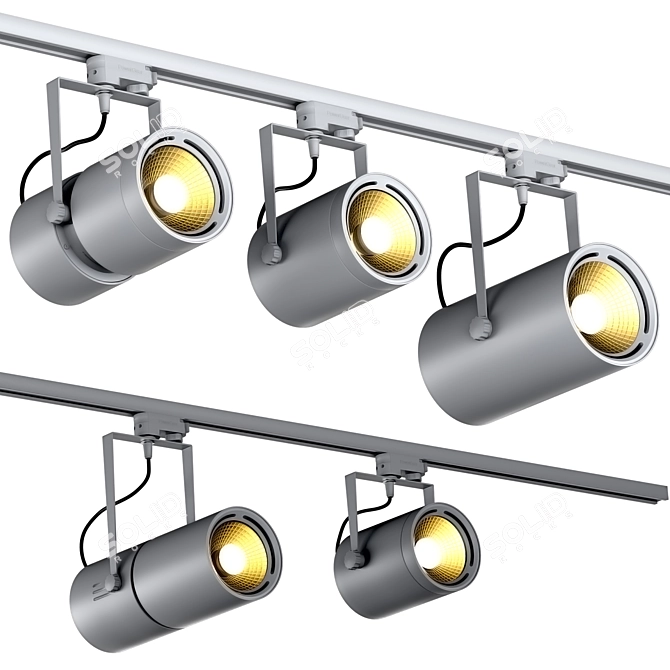 Adjustable Euro Spot Lamps 3D model image 3