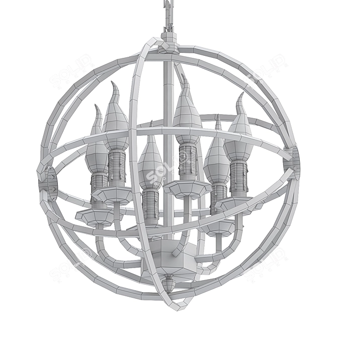 Elegant Castle Chandelier 3D model image 2
