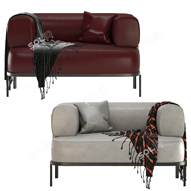 Luxury Baxter Belt Armchair in Centimeter Dimensions 3D model image 2