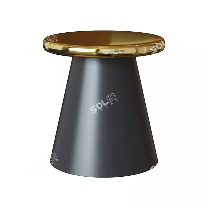 Modern Black Brass Phil Side Table 3D model image 1