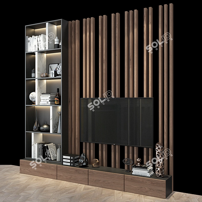 Stylish Cabinet Furniture 3D model image 3