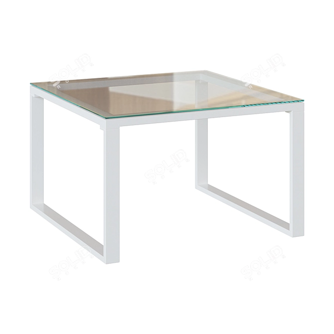 Modern Steel Glass Coffee Table 3D model image 1