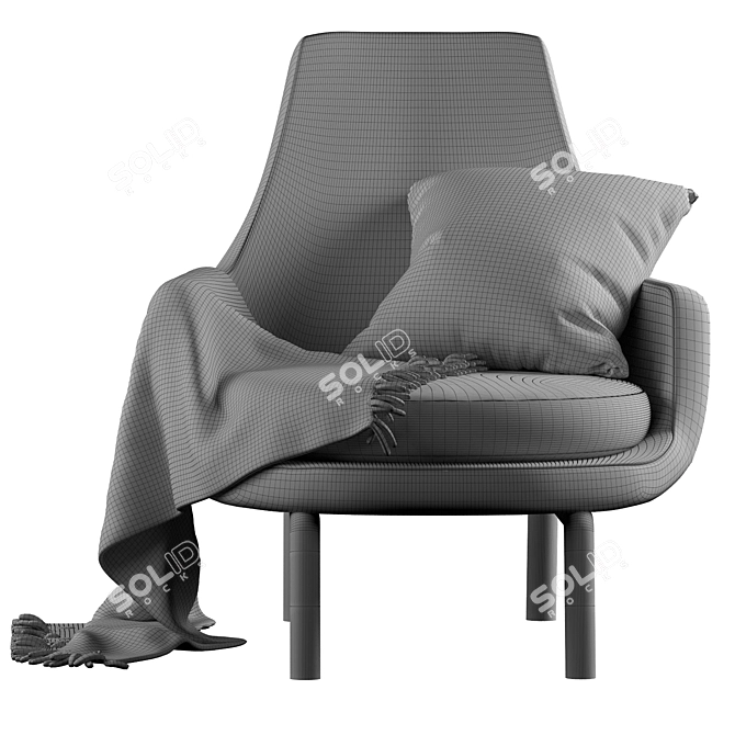 Sleek and Sophisticated: LEDA Armchair 3D model image 7