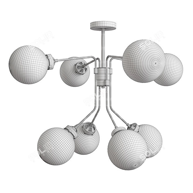 Lussole Ontario Modern Chandelier 3D model image 2