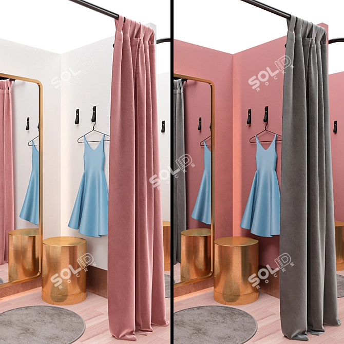 Versatile Color-Changeable Fitting Rooms 3D model image 4