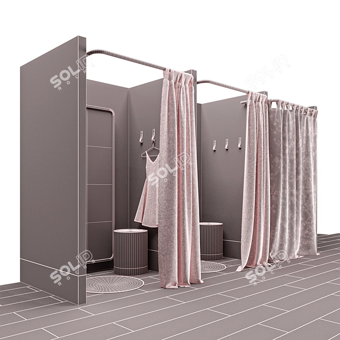 Versatile Color-Changeable Fitting Rooms 3D model image 5