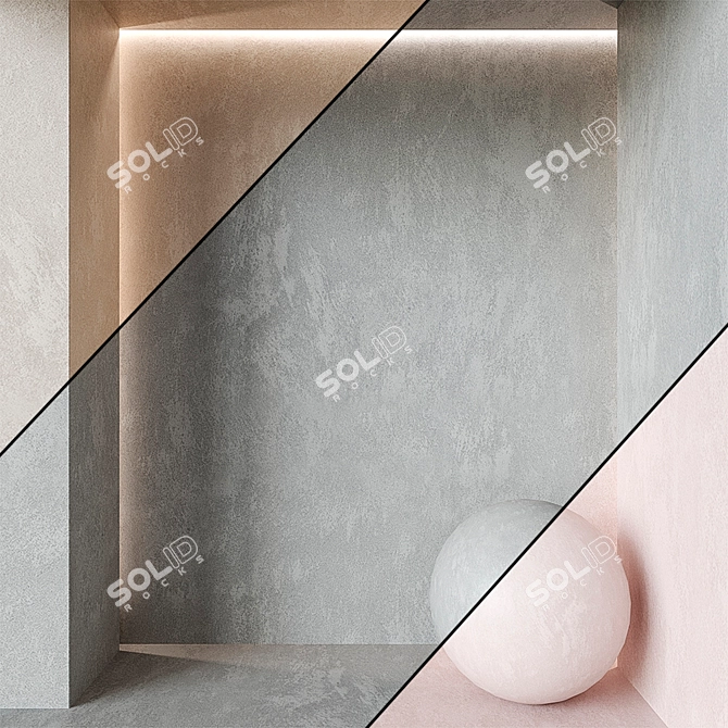 Seamless Decorative Plaster Kit 3D model image 1