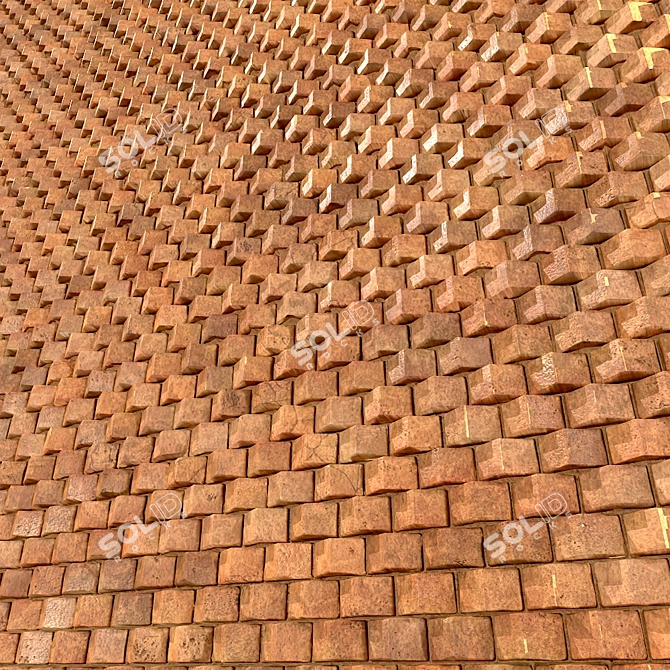 Seamless Lattice Brick PBR 3D model image 6