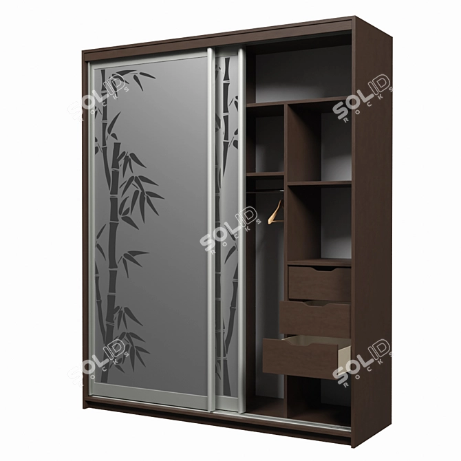 Customizable Mirror Closet 3D model image 2